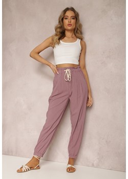 Ciemnofioletowe Spodnie Nethiphoia ze sklepu Renee odzież w kategorii Spodnie damskie - zdjęcie 157055475