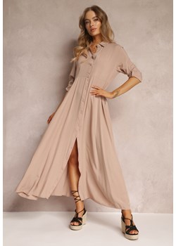 Beżowa Sukienka Hillcrest ze sklepu Renee odzież w kategorii Sukienki - zdjęcie 157055729