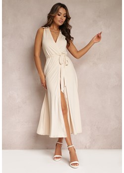 Jasnobeżowa Sukienka Crethallis ze sklepu Renee odzież w kategorii Sukienki - zdjęcie 157057167