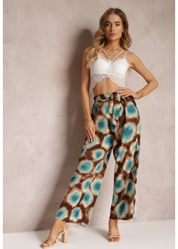 Miętowe Spodnie Laomethylia ze sklepu Renee odzież w kategorii Spodnie damskie - zdjęcie 157057606