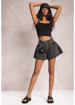 Czarne Szorty Luźne Corraema ze sklepu Renee odzież w kategorii Szorty - zdjęcie 157057717