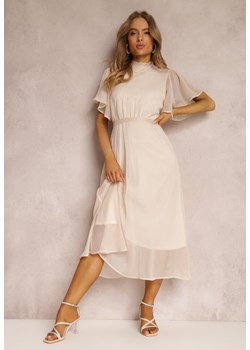 Beżowa Sukienka Syrissis ze sklepu Renee odzież w kategorii Sukienki - zdjęcie 157058197