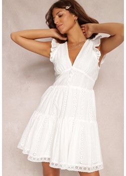 Biała Sukienka Rogis ze sklepu Renee odzież w kategorii Sukienki - zdjęcie 157058277