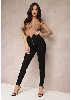 Czarne Spodnie Push-Up Halilla ze sklepu Renee odzież w kategorii Spodnie damskie - zdjęcie 157058747