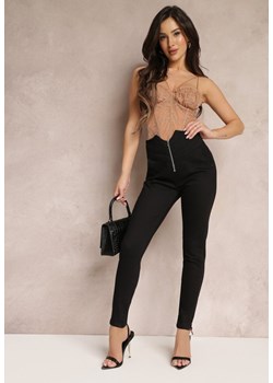 Czarne Spodnie Push-Up Halilla ze sklepu Renee odzież w kategorii Spodnie damskie - zdjęcie 157058748