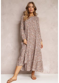 Beżowo-Brązowa Sukienka Caellial ze sklepu Renee odzież w kategorii Sukienki - zdjęcie 157059389