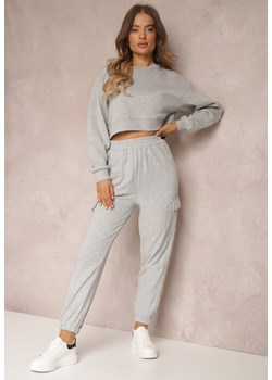 Jasnoszare Spodnie Aerethe ze sklepu Renee odzież w kategorii Spodnie damskie - zdjęcie 157059449