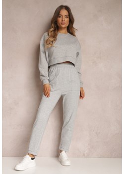 Jasnoszare Spodnie Mesyore ze sklepu Renee odzież w kategorii Spodnie damskie - zdjęcie 157059459