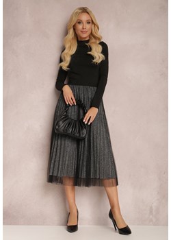 Czarno-Srebrna Spódnica Voloelle ze sklepu Renee odzież w kategorii Spódnice - zdjęcie 157059557