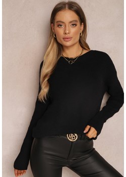 Czarny Sweter Lyna ze sklepu Renee odzież w kategorii Swetry damskie - zdjęcie 157059728