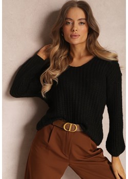 Czarny Sweter Hyrmereia ze sklepu Renee odzież w kategorii Swetry damskie - zdjęcie 157059896
