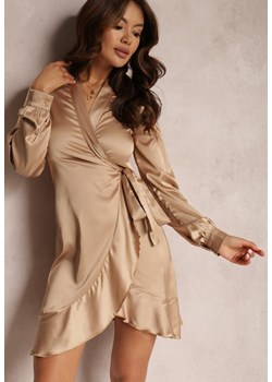 Beżowa Sukienka Klymilea ze sklepu Renee odzież w kategorii Sukienki - zdjęcie 157060308