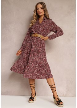 Bordowa Sukienka Iphastis ze sklepu Renee odzież w kategorii Sukienki - zdjęcie 157060406
