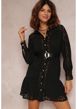 Czarna Sukienka Z Paskiem Evone ze sklepu Renee odzież w kategorii Sukienki - zdjęcie 157060807