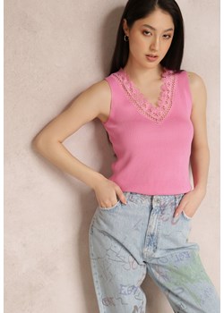 Różowy Top Megena ze sklepu Renee odzież w kategorii Bluzki damskie - zdjęcie 157060836