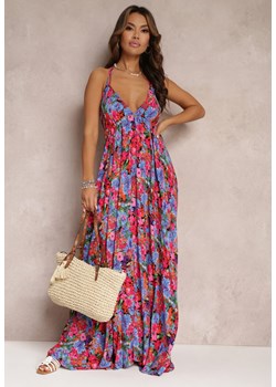 Niebiesko-Różowa Sukienka Thessia ze sklepu Renee odzież w kategorii Sukienki - zdjęcie 157061519