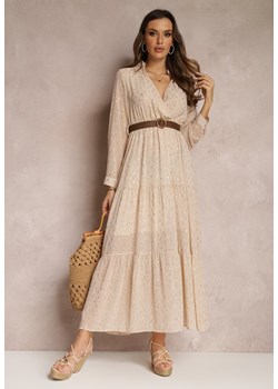 Kremowa Sukienka Eidano ze sklepu Renee odzież w kategorii Sukienki - zdjęcie 157061787