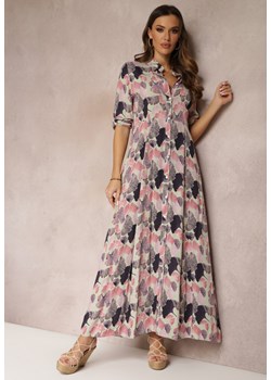 Różowo-Jasnozielona Sukienka Lasthenia ze sklepu Renee odzież w kategorii Sukienki - zdjęcie 157061907
