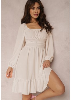 Beżowa Sukienka Megadia ze sklepu Renee odzież w kategorii Sukienki - zdjęcie 157062048