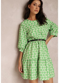 Zielona Sukienka z Paskiem Kaliphae ze sklepu Renee odzież w kategorii Sukienki - zdjęcie 157063168