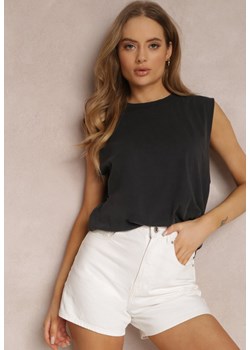 Czarny Top z Bawełny Alcyllis ze sklepu Renee odzież w kategorii Bluzki damskie - zdjęcie 157063956