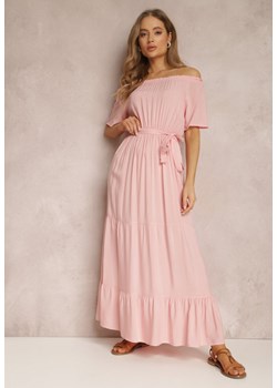 Jasnoróżowa Sukienka z Wiskozy Phoebiolea ze sklepu Renee odzież w kategorii Sukienki - zdjęcie 157064437