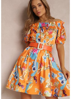 Pomarańczowa Sukienka Satynowa Aikythia ze sklepu Renee odzież w kategorii Sukienki - zdjęcie 157064597