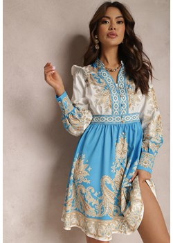 Biało-Niebieska Sukienka Basaste ze sklepu Renee odzież w kategorii Sukienki - zdjęcie 157064696