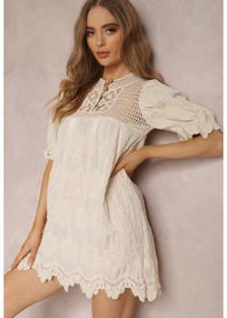 Jasnobeżowa Tunika z Bawełny Thaelelle ze sklepu Renee odzież w kategorii Sukienki - zdjęcie 157065185