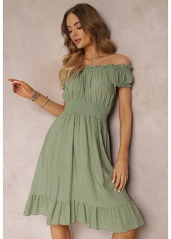 Zielona Sukienka Hiszpanka z Falbanką Anarine ze sklepu Renee odzież w kategorii Sukienki - zdjęcie 157065475