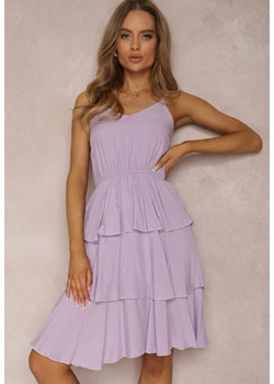 Fioletowa Sukienka z Wiskozy Astothee ze sklepu Renee odzież w kategorii Sukienki - zdjęcie 157065505