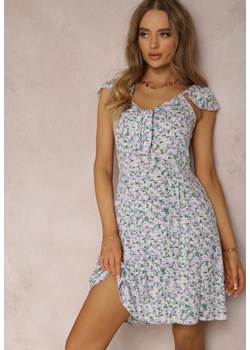 Niebiesko-Różowa Sukienka z Wiskozy Adike ze sklepu Renee odzież w kategorii Sukienki - zdjęcie 157065518
