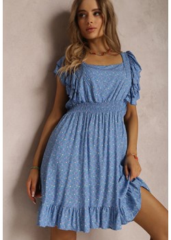 Niebieska Sukienka z Wiskozy Phaelarpia ze sklepu Renee odzież w kategorii Sukienki - zdjęcie 157065595