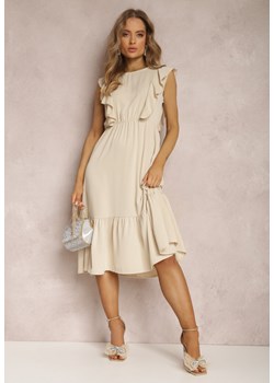 Beżowa Sukienka Philonia ze sklepu Renee odzież w kategorii Sukienki - zdjęcie 157066556