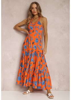 Pomarańczowa Sukienka z Wiskozy Hellitrite ze sklepu Renee odzież w kategorii Sukienki - zdjęcie 157066876