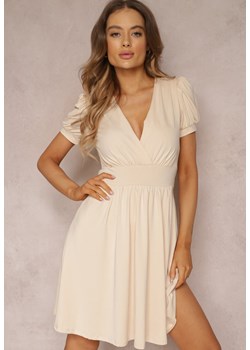 Beżowa Sukienka Agamia ze sklepu Renee odzież w kategorii Sukienki - zdjęcie 157067015