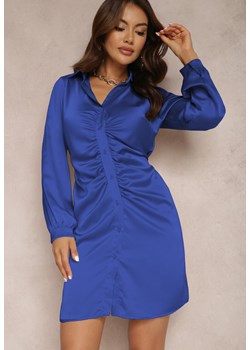 Granatowa Sukienka Satynowa Iphosyne ze sklepu Renee odzież w kategorii Sukienki - zdjęcie 157067187