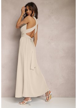 Jasnobeżowa Sukienka Barbamna ze sklepu Renee odzież w kategorii Sukienki - zdjęcie 157067219