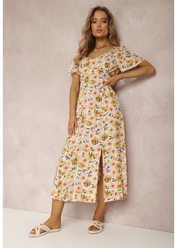 Żółto-Biała Sukienka Alemameia ze sklepu Renee odzież w kategorii Sukienki - zdjęcie 157067387