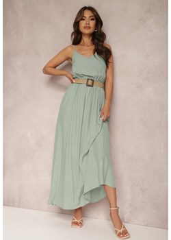 Zielona Sukienka z Paskiem Auxonia ze sklepu Renee odzież w kategorii Sukienki - zdjęcie 157067457
