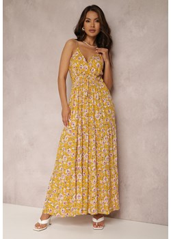 Żółta Sukienka z Wiskozy Tritous ze sklepu Renee odzież w kategorii Sukienki - zdjęcie 157067537