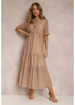Beżowa Sukienka Monomela ze sklepu Renee odzież w kategorii Sukienki - zdjęcie 157067778
