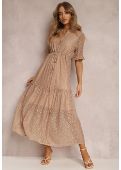 Beżowa Sukienka Monomela ze sklepu Renee odzież w kategorii Sukienki - zdjęcie 157067779