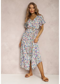 Miętowa Sukienka z Paskiem Caeonia ze sklepu Renee odzież w kategorii Sukienki - zdjęcie 157067818