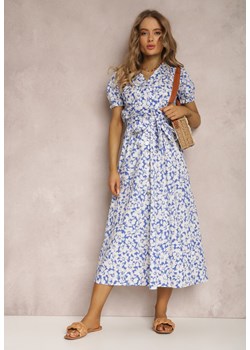 Niebieska Sukienka z Bawełny Andrilla ze sklepu Renee odzież w kategorii Sukienki - zdjęcie 157067949