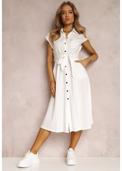 Biała Sukienka Koszulowa Eiditrite ze sklepu Renee odzież w kategorii Sukienki - zdjęcie 157068837