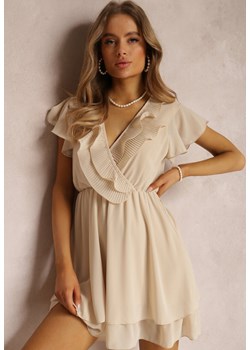 Beżowa Sukienka Zama ze sklepu Renee odzież w kategorii Sukienki - zdjęcie 157069216