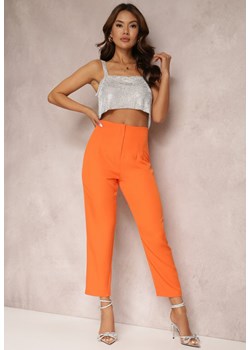 Pomarańczowe Spodnie Iolona ze sklepu Renee odzież w kategorii Spodnie damskie - zdjęcie 157069296