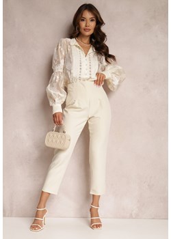 Jasnobeżowe Spodnie Iolona ze sklepu Renee odzież w kategorii Spodnie damskie - zdjęcie 157069306