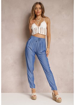 Niebieskie Spodnie Andratea ze sklepu Renee odzież w kategorii Spodnie damskie - zdjęcie 157069476
